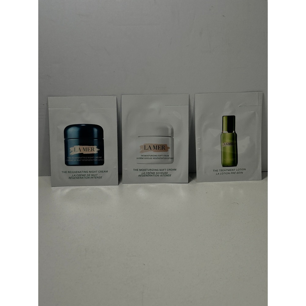 La Mer Skincare Sample Set Night Cream Soft Cream Treatment Lotion 3pk SAMPLES